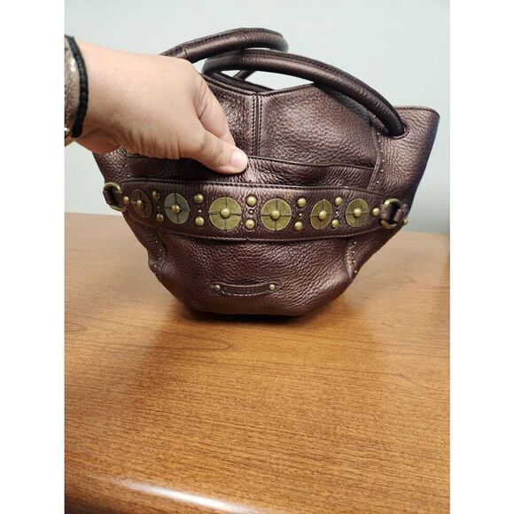 COLE HAAN VILLAGE PAILLETTE METALLIC LEATHER TOTE - Picture 2 of 12